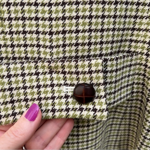 Talbots Tweed Green and Brown Blazer Jacket Fall - Picture 5 of 12